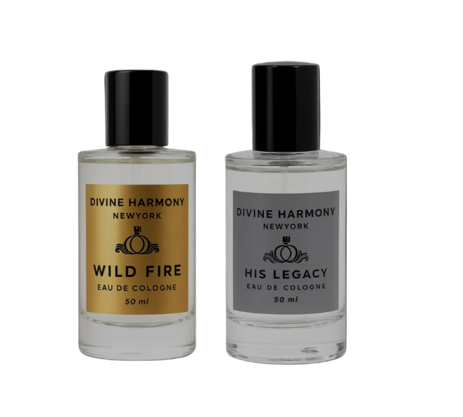 Divine Harmony masculine fragrances – His Legacy and Wild Fire